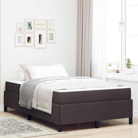 vidaXL Bäddfjäder Brun 120 x 190 cm Tyg & Konstruerat trä