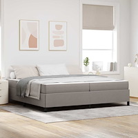 vidaXL Bäddfjäder Taupe och svart 200 x 200 cm Tyg & Konstruerat trä
