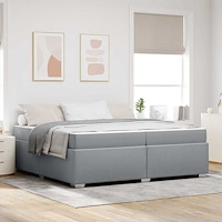 vidaXL Sängram Ljusgrå 200 x 200 cm tyg