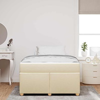 vidaXL Sängram med madrass Kräm 120 x 190 cm tyg