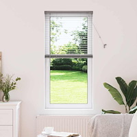 vidaXL Fönsterpersienn med gardiner Manuell Silver Aluminium