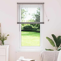 vidaXL Fönsterpersienn med gardiner Manuell Silver Aluminium