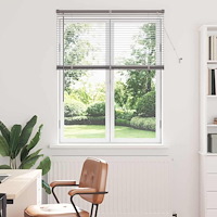 vidaXL Fönsterpersienn med gardiner Manuell Silver Aluminium