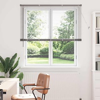 vidaXL Fönsterpersienn med gardiner Manuell Silver Aluminium