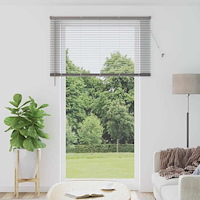 vidaXL Fönsterpersienn med gardiner Övrigt Silver 80 x 130 cm Aluminium
