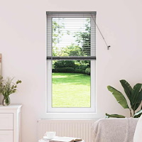 vidaXL Fönsterpersienn med gardiner Mörkgrå Aluminium