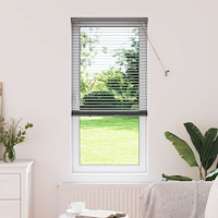 vidaXL Fönsterpersienn med gardiner Mörkgrå Aluminium