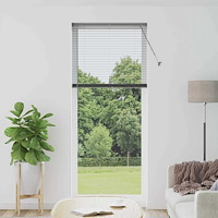 vidaXL Fönsterpersienn med gardiner Övrigt Mörkgrå 90 x 220 cm Aluminium