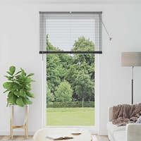 vidaXL Fönsterpersienn med gardiner Övrigt Mörkgrå 120 x 220 cm Aluminium