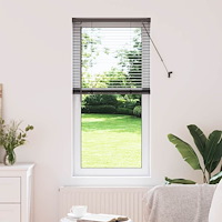 vidaXL Fönsterpersienn med gardiner Svart Aluminium