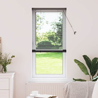vidaXL Fönsterpersienn med gardiner Svart Aluminium