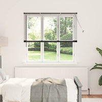 vidaXL Fönsterpersienn med gardiner Svart Aluminium