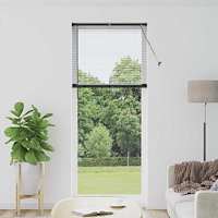 vidaXL Fönsterpersienn med gardiner Övrigt Svart 90 x 220 cm Aluminium