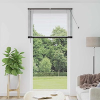 vidaXL Fönsterpersienn med gardiner Övrigt Svart 120 x 220 cm Aluminium