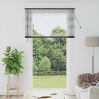 vidaXL Fönsterpersienn med gardiner Övrigt Svart 135 x 220 cm Aluminium