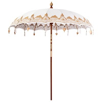 vidaXL Balinesisk Parasol Kräm (210-220) x 260 cm