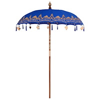 vidaXL Balinesisk Parasol Blå (180-190) x 260 cm