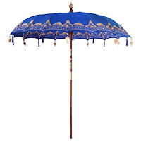 vidaXL Balinesisk Parasol Blå (210-220) x 260 cm