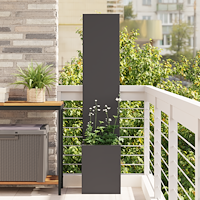 vidaXL Trädgårdsplanterare med dekorativ panel Svart 32 x 140 cm