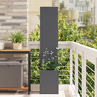 vidaXL Trädgårdsplanterare med dekorativ panel Antracit 32 x 140 cm