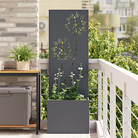 vidaXL Trädgårdsplanterare med dekorativ panel Antracit 50 x 140 cm