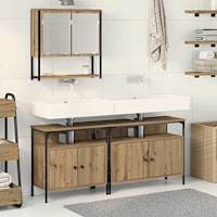 vidaXL 3 Delars Badrumsmöbel Set Artisan Ek Konstruerat trä