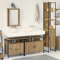 vidaXL 4-delat badrumsinredningsset i Artisan Oak, gjort av trä
