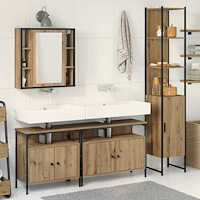 vidaXL 4 Delars Badrumsmöbelset i Artisan Oak