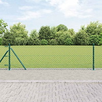 vidaXL Stängselstolpe Set Silver 25 x 0,6 m Galvaniserat Stål