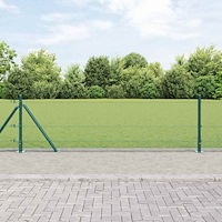 vidaXL Svetsat Tråd Stängsel med 13 Flangerade Poster Grön 0.6x100 m Stål