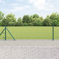 vidaXL Hexagonstängsel Grön 0.6x25 m Stål