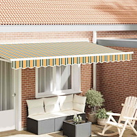 vidaXL Markisavskärmningspanel för 4 m ram i grön och gul, 3.8x0.2 m