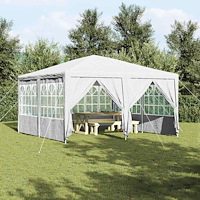 vidaXL Partytält med 8 sidor, vit, 4 x 4 m, PE