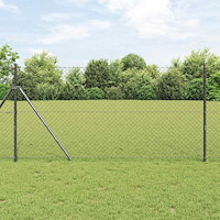 vidaXL Stängsel Grå 10 x 1 m Metall