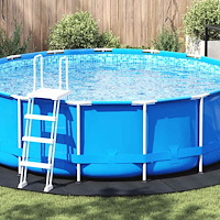 vidaXL Poolunderlag Svart Ø 428 cm Non-woven tyg Rund