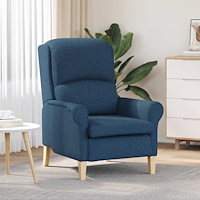 vidaXL Modern Fåtölj Blå Standard Polyester tyg, trä