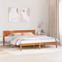 vidaXL Vaxbrun sängram Vaxbrun Massivt trä 200 x 200 cm Hållbar