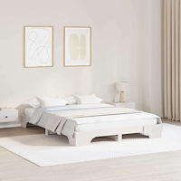 vidaXL sängram vit 150x200 cm massivt tallträ