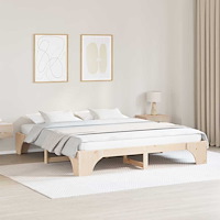 vidaXL Sängram 200x200 cm i Massivt Tallträ