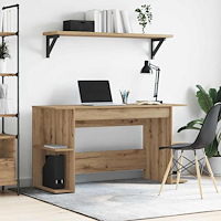 vidaXL Skrivbord med hylla Övrigt artisan ek 140 x 50 x 75 cm Konstruerat trä