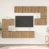 vidaXL TV-bänkset Väggmonterad 8 pcs Artisan Ek Konstruerat trä