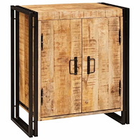 vidaXL Nattduksbord Brun 38 x 33 x 58 cm Massivt grovt mangoträd