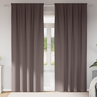 vidaXL Gardiner med gardiner 2 pcs Mörkbrun Polyester