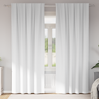 vidaXL Gardiner med gardiner 2 pcs Ren vit Polyester