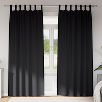 vidaXL Gardiner med gardiner 2 pcs Svart Polyester