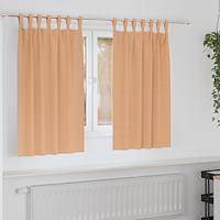 vidaXL Gardiner med gardiner 2 pcs Ljusbrun Polyester