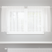 vidaXL Spetsgardin med gardiner Blommor Vit 150 x 80 cm Polyester