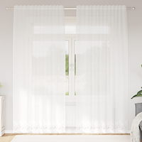 vidaXL Spetsgardin med gardiner Vit 150 x 245 cm Polyester