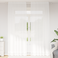 vidaXL Spetsgardin med gardiner Blommor Vit 150 x 300 cm Polyester