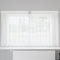 vidaXL Spetsgardin med gardiner Blommor Vit 200 x 180 cm Polyester
